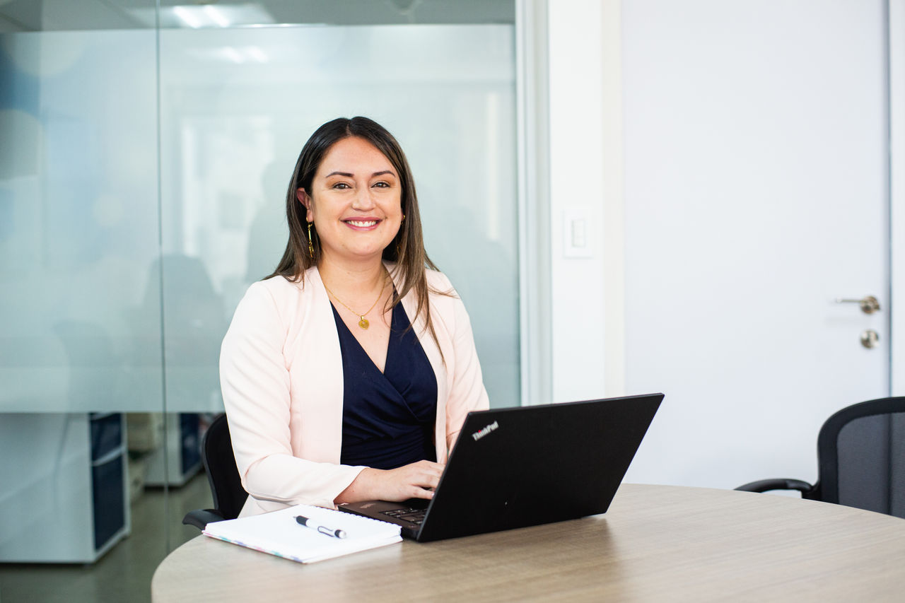 Woman at desk with computer